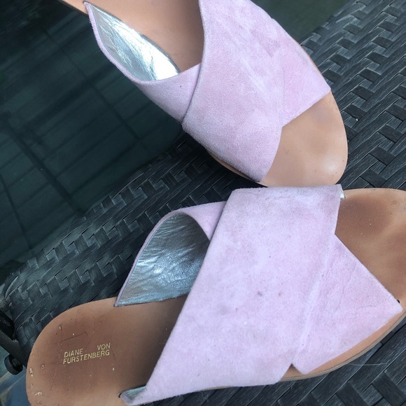 Diane von furstenberg pink suede summer sandals - Picture 2 of 5